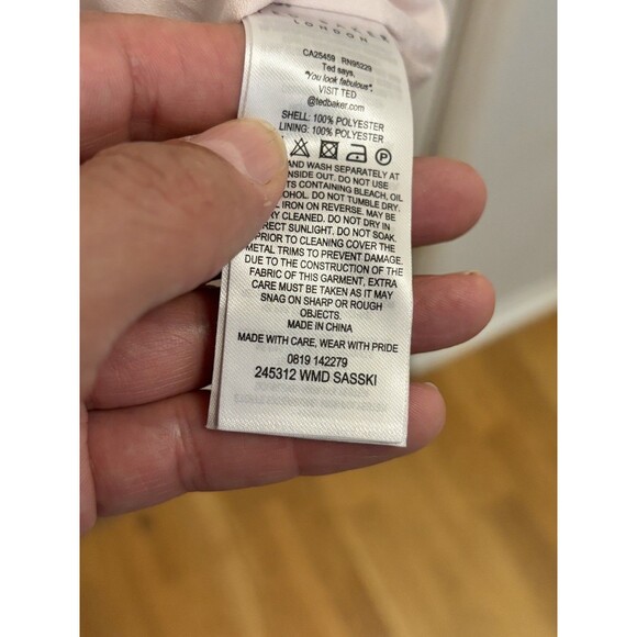 TED BAKER Women’s Sasski Pleated Maxi Dress Size 2 pink formal event gala - Picture 16 of 16